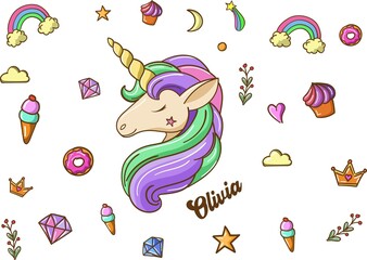 logo emblem drawing sketch icon picture advertising drawing food delicacy unicorn background wallpaper children's world