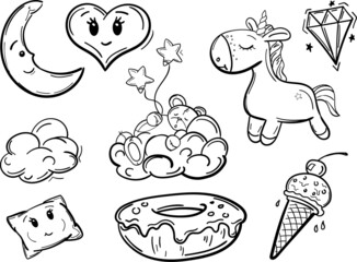 logo emblem drawing sketch icon picture advertising drawing food delicacy unicorn background wallpaper children's world