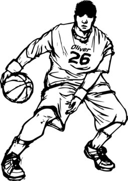 logo emblem drawing sketch icon picture advertising people silhouette basketball player sport ball