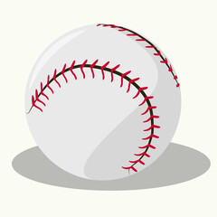 baseball ball isolated softball ball white color red for sport