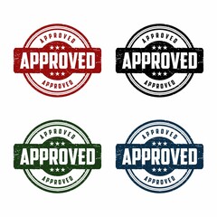 Approved grunge rubber stamp on white, vector illustration
