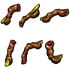 A collection of Cartoon Zombie Severed Finger Cartoon Illustrations