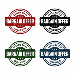 Bargain offer grunge rubber stamp on white background, vector illustration