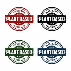 Obraz premium Plant based grunge rubber stamp on white background, vector illustration