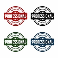 Obraz premium Professional label or stamp on white background, vector illustration