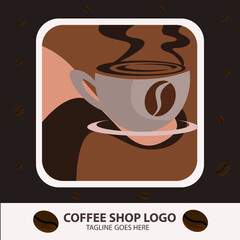 Coffee shop logo vector design
