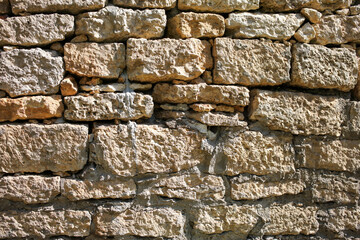 Wall of old stone bricks as an abstract background.