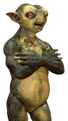 Obraz premium 3D Rendering Green Alien on White