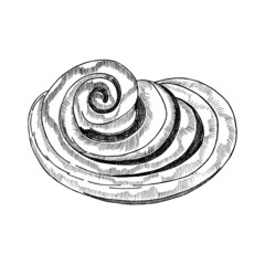 Vector illustration of cinnamon buns, simple hand-drawn sweets.Hand-drawn.Logo, icon.