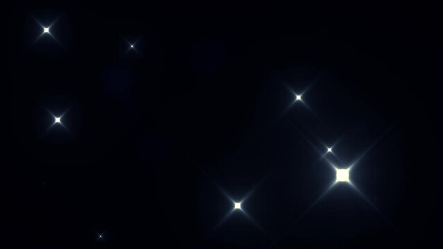 Animated dark blue and white sparkles like stars in the night.