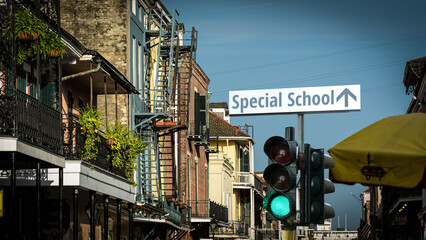 Street Sign SPECIAL SCHOOL