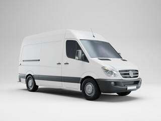 3D Illustration. White van mockup isolated on white background © Fabricio UZ
