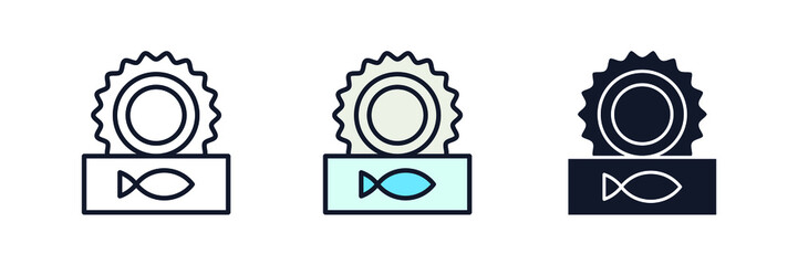 canned fish icon symbol template for graphic and web design collection logo vector illustration