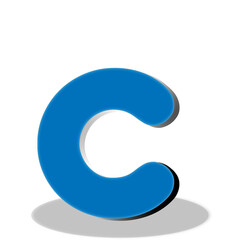 3d blue letter c