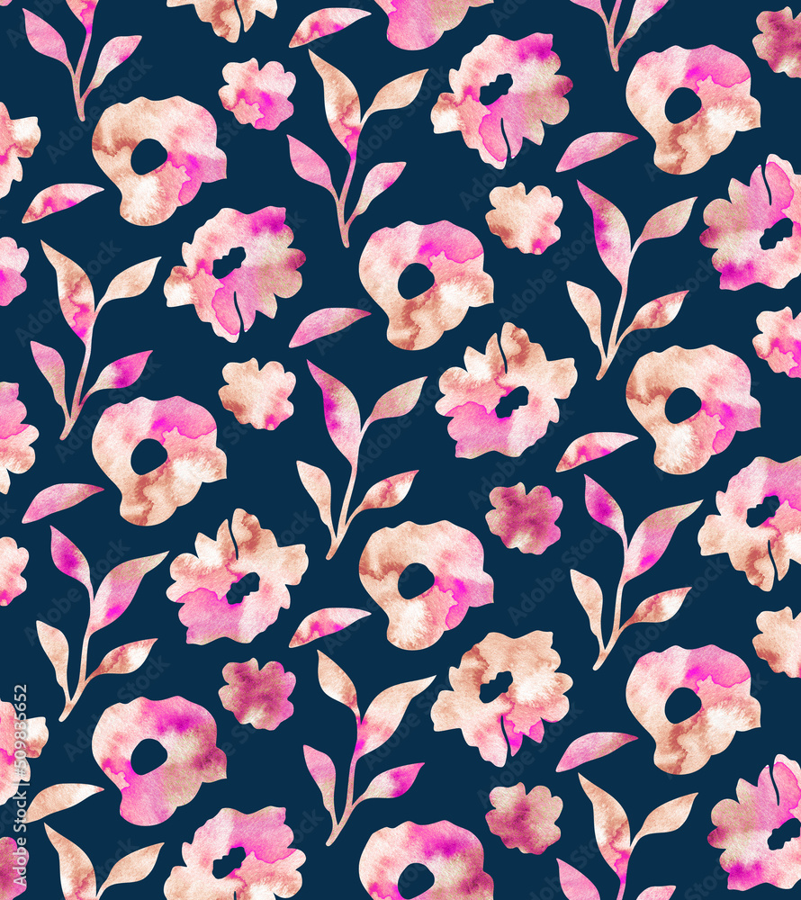 Wall mural seamless flowers pattern, floral print.