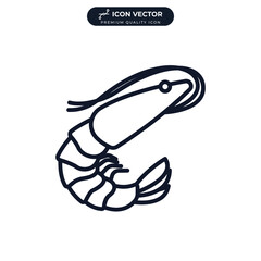 Fototapeta na wymiar shrimp icon symbol template for graphic and web design collection logo vector illustration