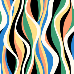 Colorful seamless chevron background pattern. Wave print. © Ama