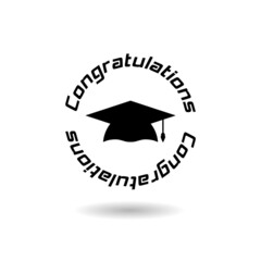 Graduation Logo Congratulations with shadow