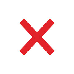 Red cross mark,icon  for sociel media isolated on white background.Vector illustartion