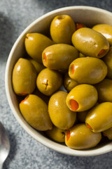 Raw Marinated Organic Green Olives