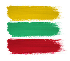 Lithuania flag made in textured brush stroke.