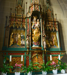 Innenansicht der katholischen Kirche St. Wendelin in Reilingen (Rhein-Neckar-Kreis,...