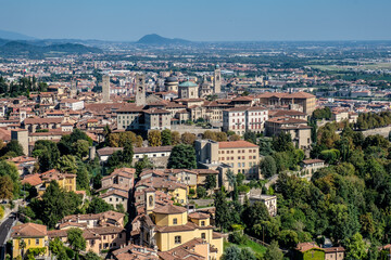 Fototapeta na wymiar Bergamo alta, panorama