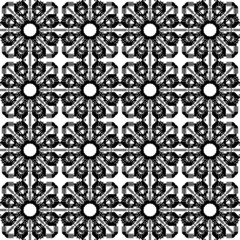 The Black and White Mandala Design in Fabric Seamless Pattern