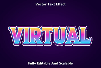 virtual text effect with blue color editable.