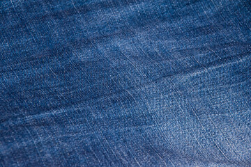 Stylish blue denim background with copy space