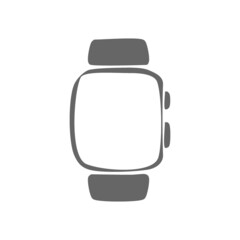 Digital wrist smart watch hand drawn icon
