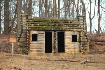 Log cabin, Jockey Hollow, Morristown, New Jersey