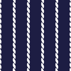 White cord on dark blue background. Vector seamless pattern. Best for textile, wallpapers, wrapping paper, package and home decoration.
