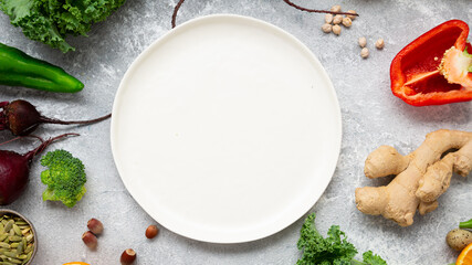 White empty plate ccoking concept copy space food