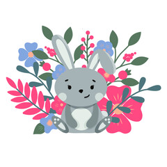 rabbit with a flower