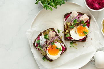 Smorrebrod with herring