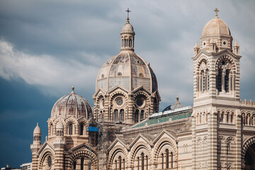 Fototapeta na wymiar MARSEILLE, FRANCE-JUNE 2022: View of the wonderful old Cathedral