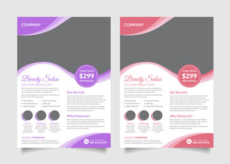 Beauty Salon Flyer Design Template, Ideal for Salon, Spa etc Businesses