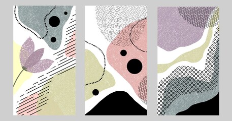 Set of abstract backgrounds. Phone case design. Social media design