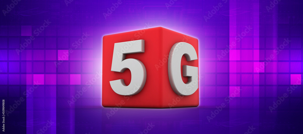 Aufkleber 3d rendering 5g network 5g connection
