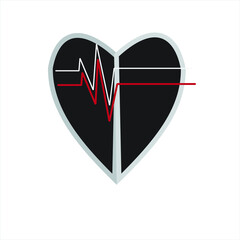heart rate icon design template isolated