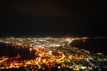 Fototapeta na wymiar Night View from Mount Hakodate (Hakodateyama) in Hakodate, Hokkaido, Japan - 日本 北海道 函館市 函館山 夜景