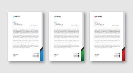 Professional letterhead template design for business project. Corporate letterhead document with company logo & icon. Official letterhead layout with abstract geometric background