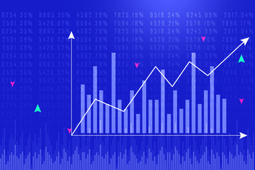 2d rendering Stock market online business concept. business Graph
