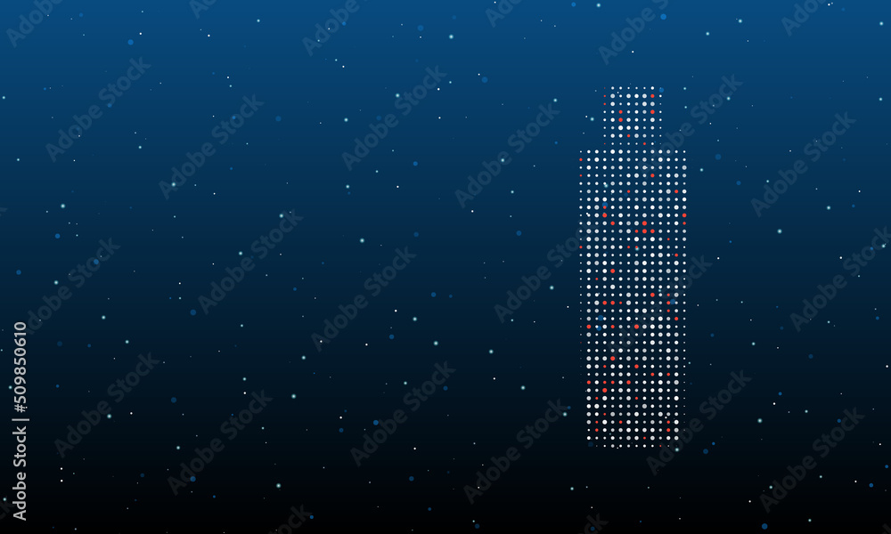 Poster on the right is the shampoo symbol filled with white dots. background pattern from dots and circles 