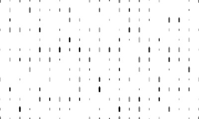 Seamless background pattern of evenly spaced black shampoo symbols of different sizes and opacity. Vector illustration on white background