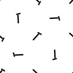 Seamless pattern of repeated black mens razor symbols. Elements are evenly spaced and some are rotated. Vector illustration on white background