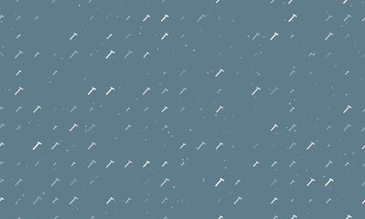 Seamless background pattern of evenly spaced white mens razor symbols of different sizes and opacity. Vector illustration on blue gray background with stars