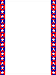 American flag symbols patriotic frame border mockup with empty space for your text or images.