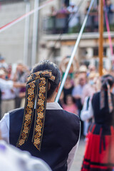 Hairstyle of a folkloric dancer in Spain
